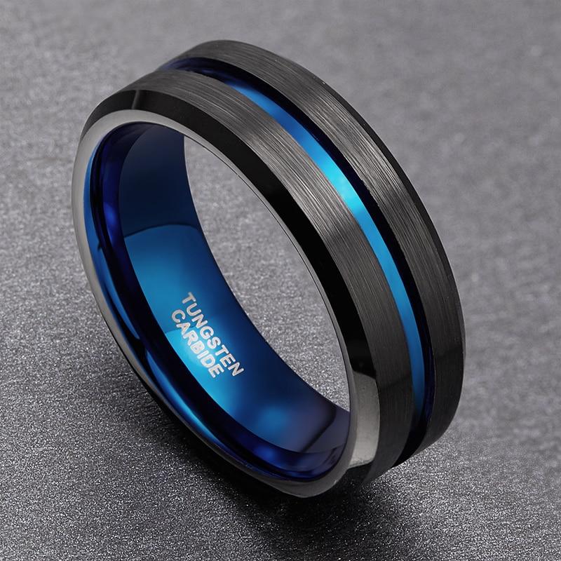Comfort Fit Gray Wedding Ring in Tungsten (6mm)